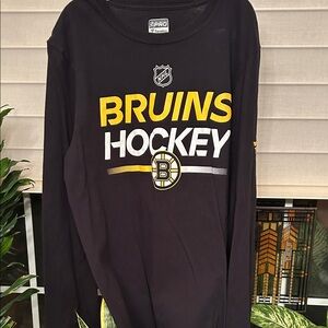 Fanatics Bruins Hockey Black Long Sleeve Shirt- Adult small